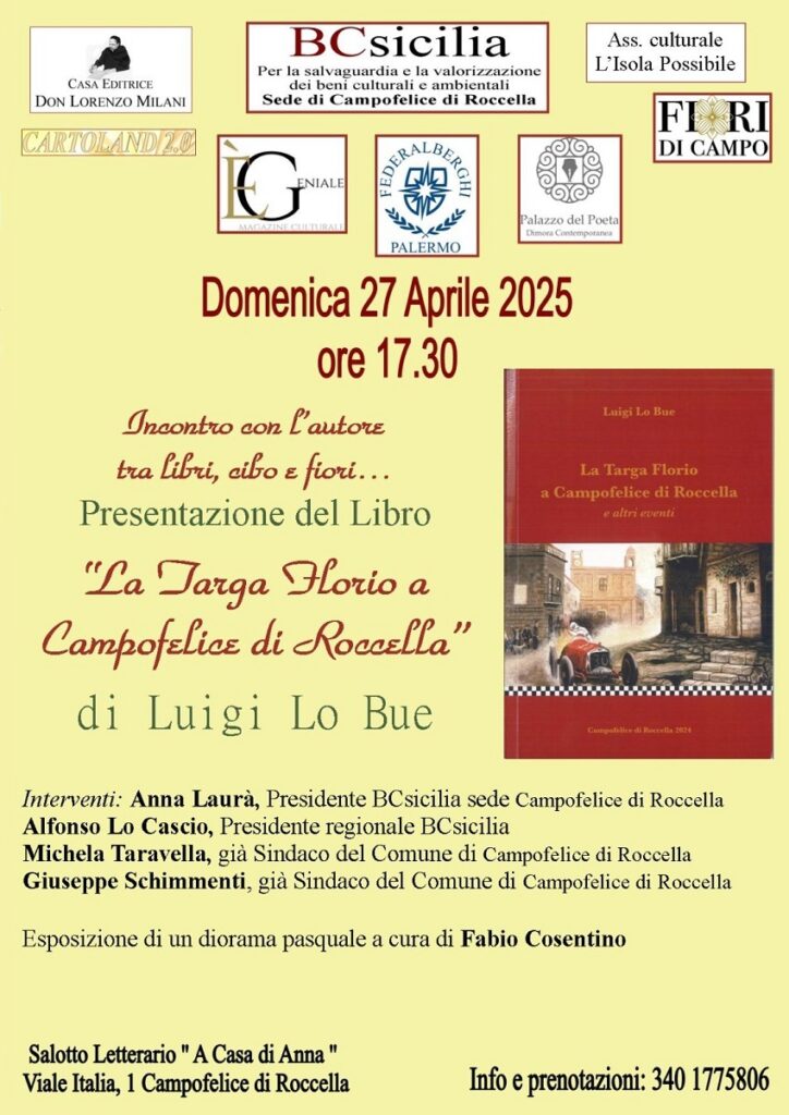 BCsicilia presenta il libro di Luigi Lo Bue “La Targa Florio a Campofelice di Roccella”