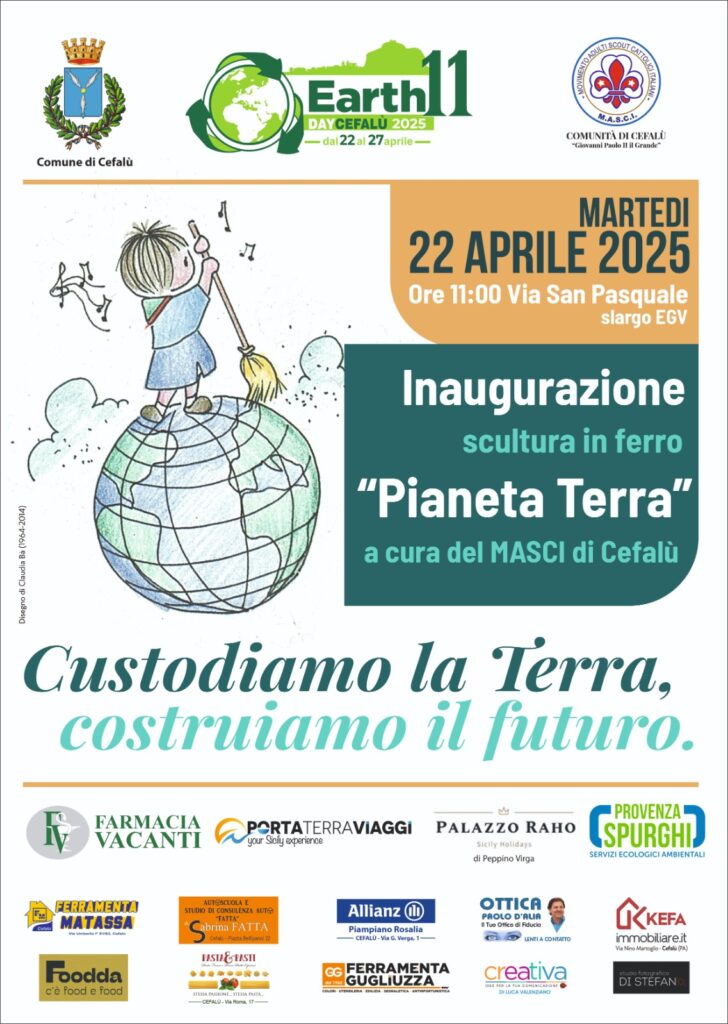 Grande globo in ferro del MASCI. Inaugurazione il 22 aprile