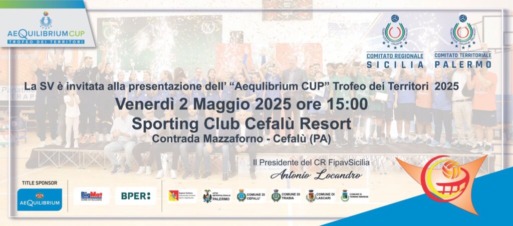 Pallavolo. Trofeo dei territori 2025. Presentazione a Cefalù