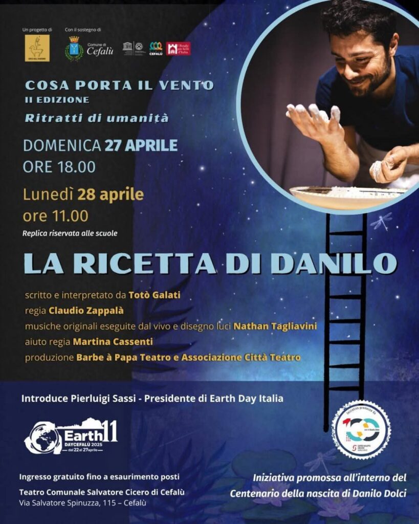 Teatro Cicero “La ricetta di Danilo” con introduzione di Pierluigi Sassi, Presidente di Earth Day Italia