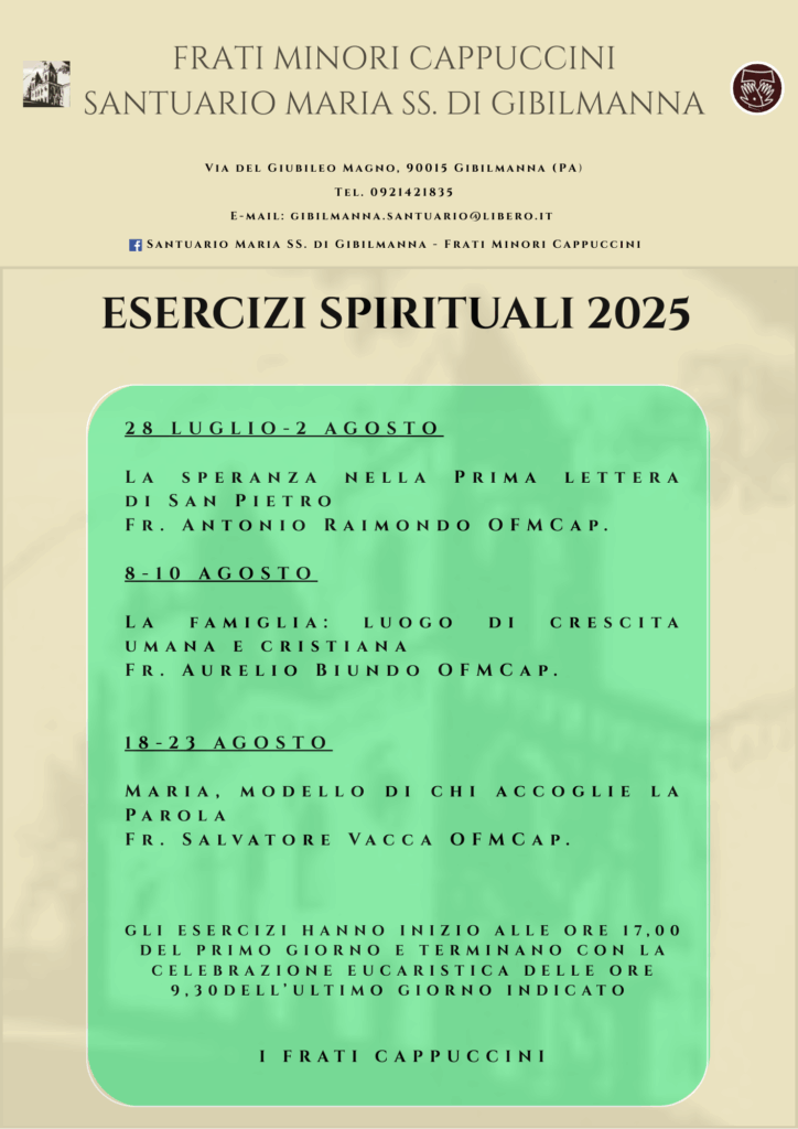 Gibilmanna. Esercizi Spirituali 2025
