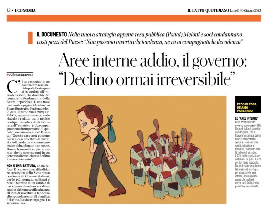 Le Aree interne e il loro declino irreversibile