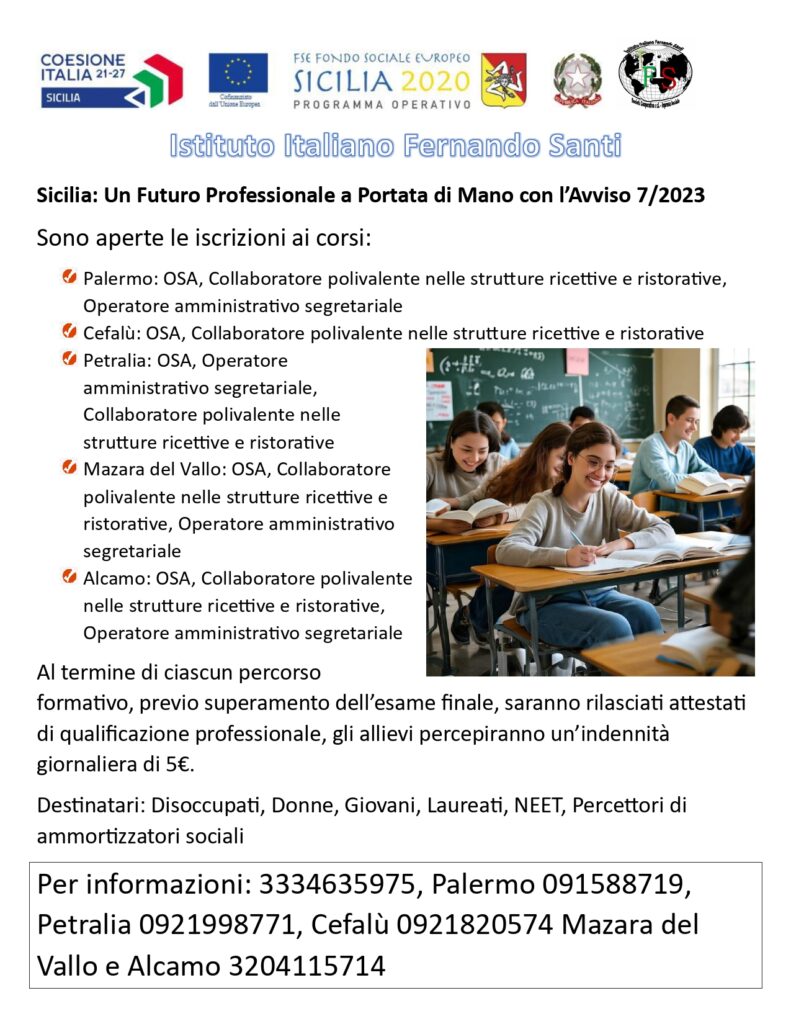 I Corsi dell’Istituto Italiano Fernando Santi