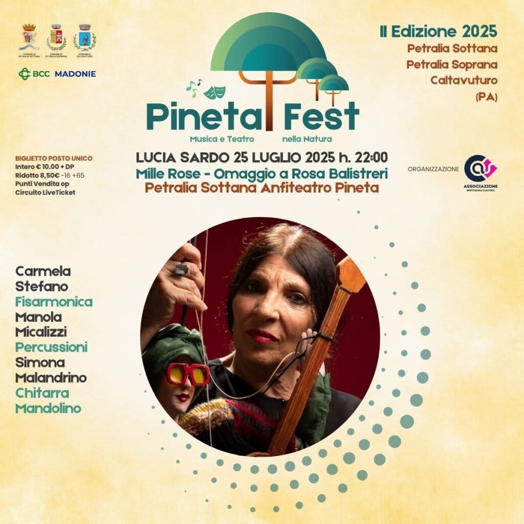 Lucia Sardo in scena in pineta a Petralia Sottana