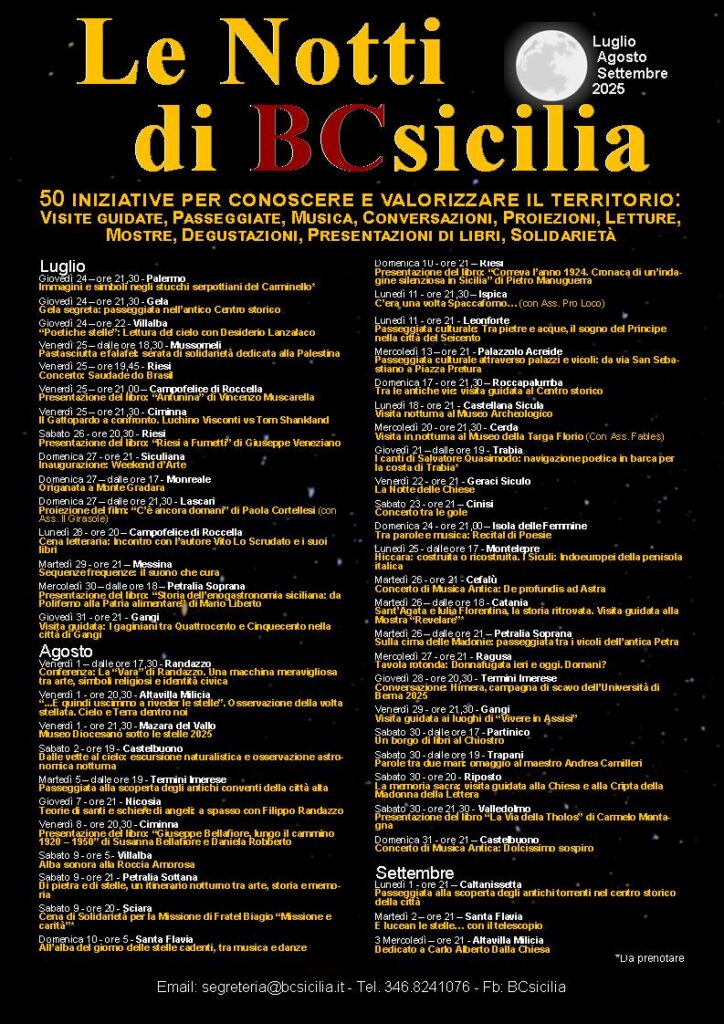 Le Notti di BCsicilia 2025. 50 iniziative per conoscere e valorizzare il territorio