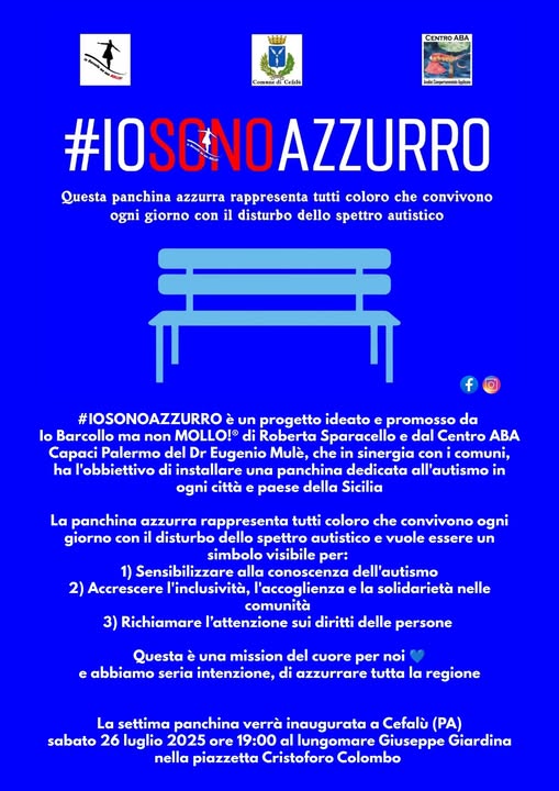 In piazza Colombo una panchina azzurra dedicata all’autismo